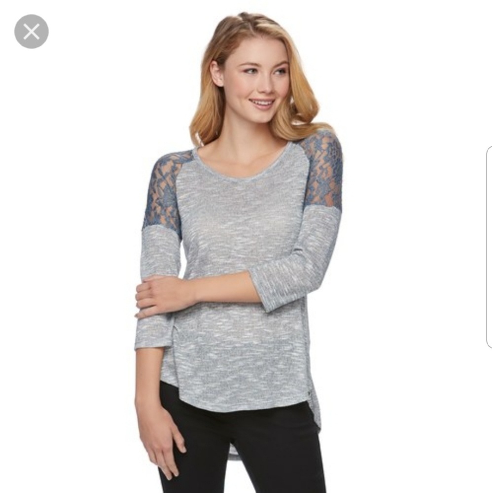 NWOT Candies Lace High Low Top